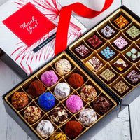 Thank You Queen Mix Box (32 Pcs: 16 Bonbons and 16 Truffles) - Romanicos Chocolate