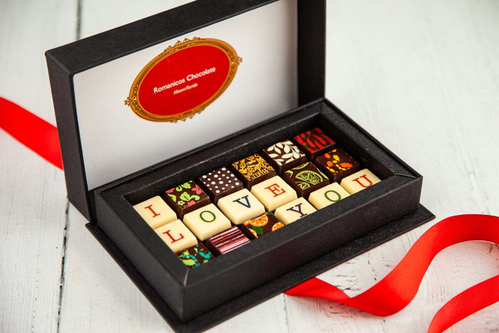 I Love You Chocolate Art Mini Scrabble Box Romanicos Chocolate 