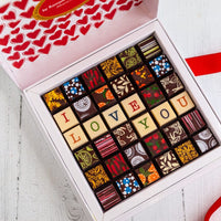 I Love You Chocolate Art Scrabble Box Romanicos Chocolate 