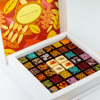 Thanksgiving Chocolate Art Scrabble Box Romanicos Chocolate 