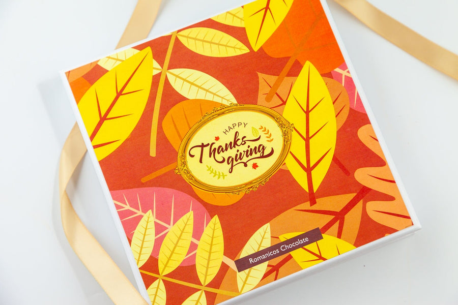 Thanksgiving Chocolate Art Scrabble Box Romanicos Chocolate 