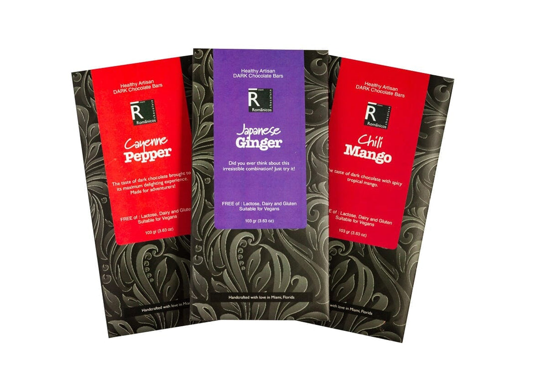 Artisanal Dark Chocolate Bar Custom Trio Bundle - Romanicos Chocolate