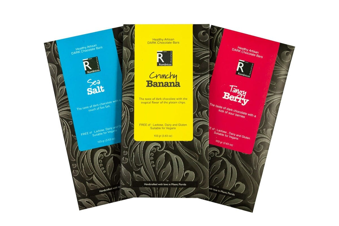 Artisanal Dark Chocolate Bar Custom Trio Bundle - Romanicos Chocolate