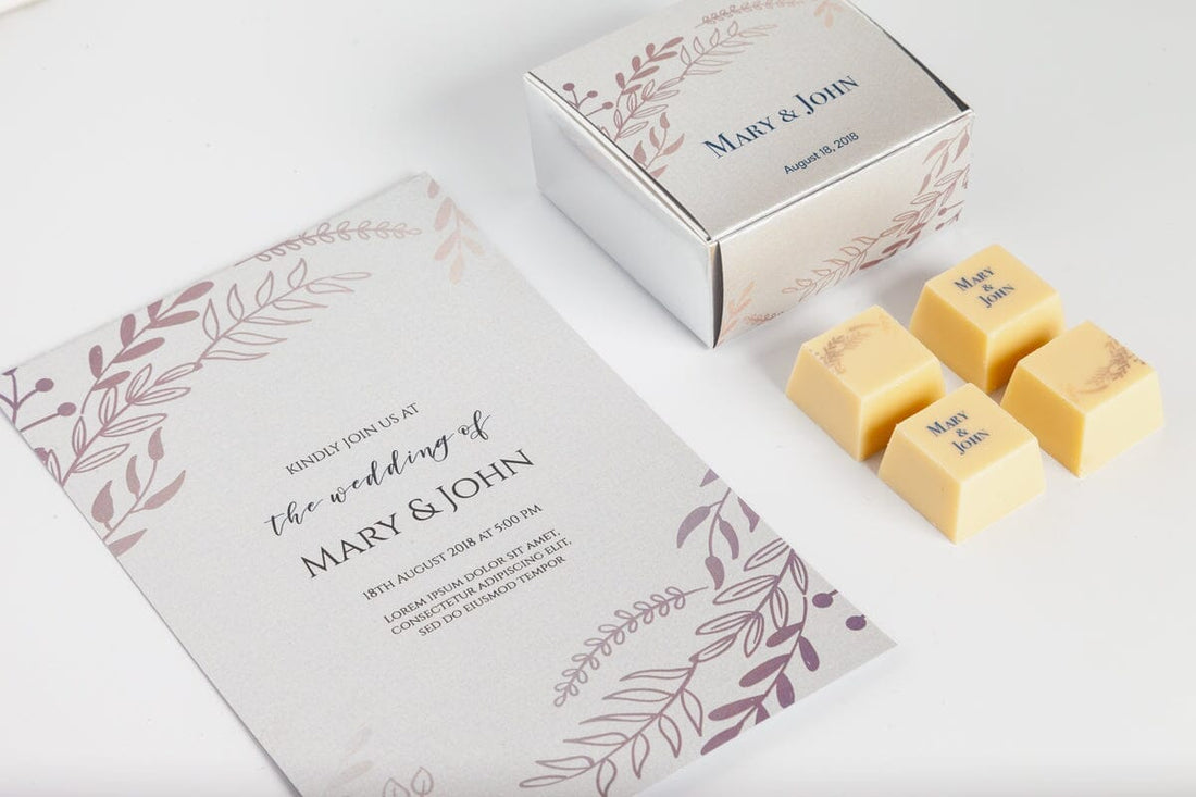 Custom Party Favor Chocolate Box [FOUR Pieces] - Romanicos Chocolate