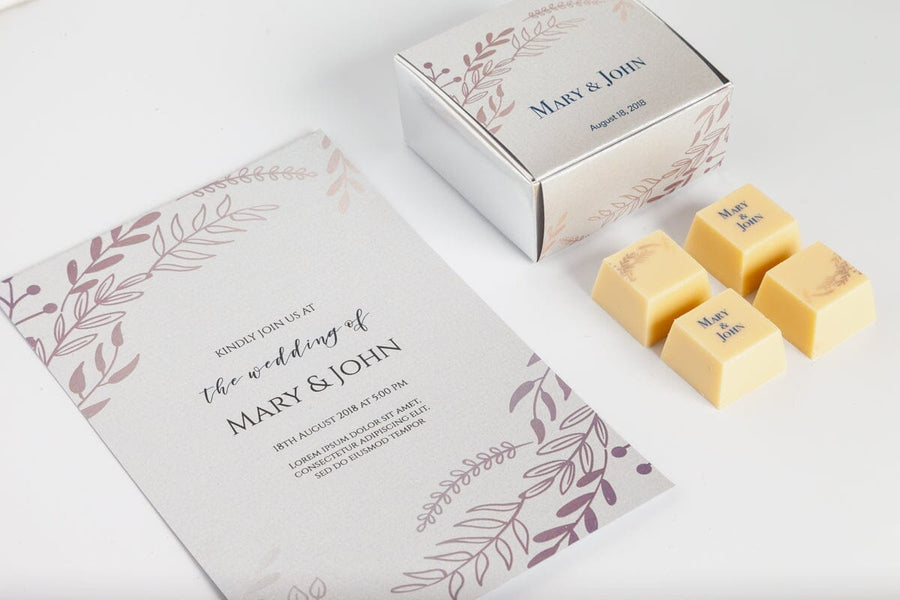 Custom Party Favor Chocolate Box [FOUR Pieces] - Romanicos Chocolate