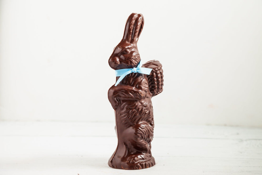 Large Vintage Chocolate Easter Bunny (Limited Edition) Romanicos Chocolate 9.5" Tall 