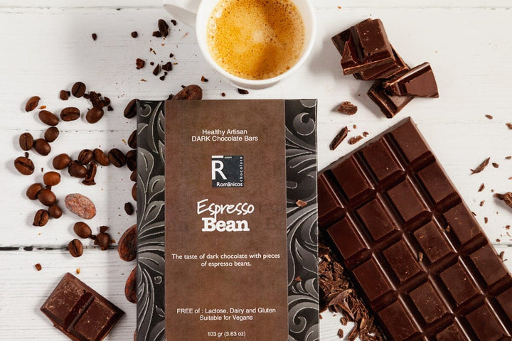 Espresso Bean Dark Chocolate Bar - Romanicos Chocolate