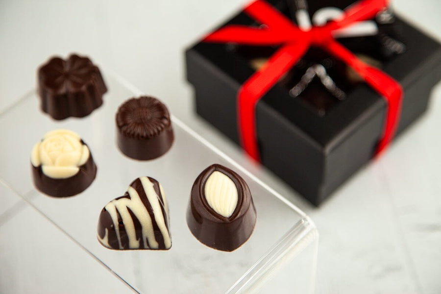 Fine Dark and White Chocolate Jewels - Romanicos Chocolate