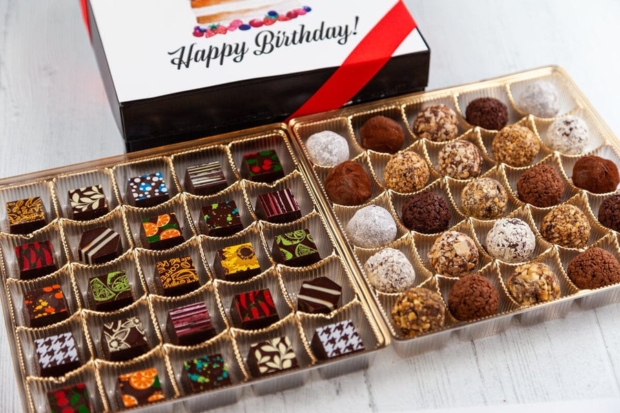 King Size Happy Birthday Chocolate Art Box Romanicos Chocolate Yes! Truffles 