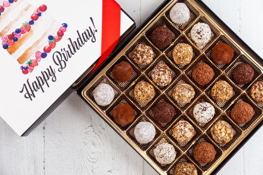 King Size Happy Birthday Signature Truffles Box - Romanicos Chocolate