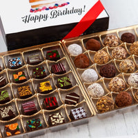 King Size Happy Birthday Signature Truffles Box Romanicos Chocolate Yes! Chocolate Art 