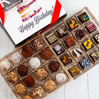 Queen Size Happy Birthday Chocolate Art Box Romanicos Chocolate Yes! Truffles 