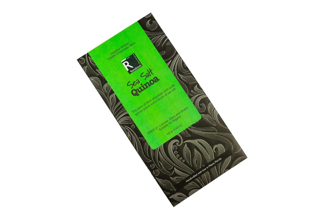 Quinoa with Sea Salt Dark Chocolate Bar - Romanicos Chocolate