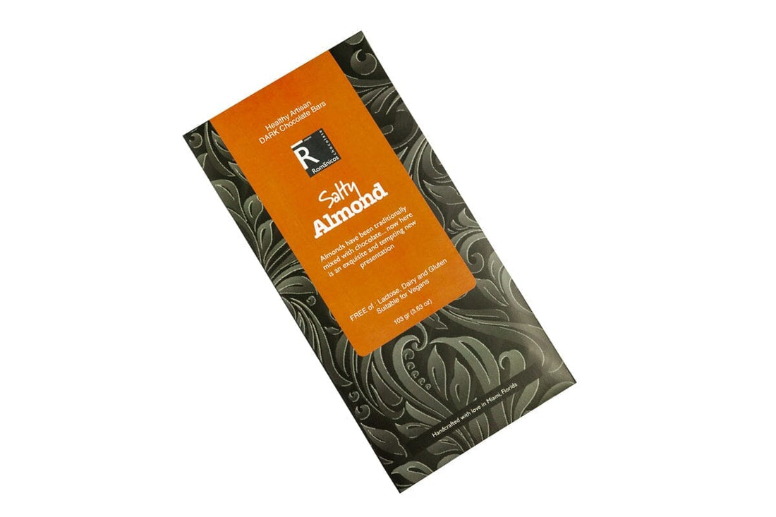 Salted Almond Dark Chocolate Bar - Romanicos Chocolate