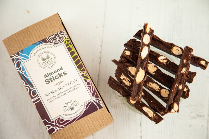Sugar Free Bean to Bar Chocolate Almond Sticks - Romanicos Chocolate