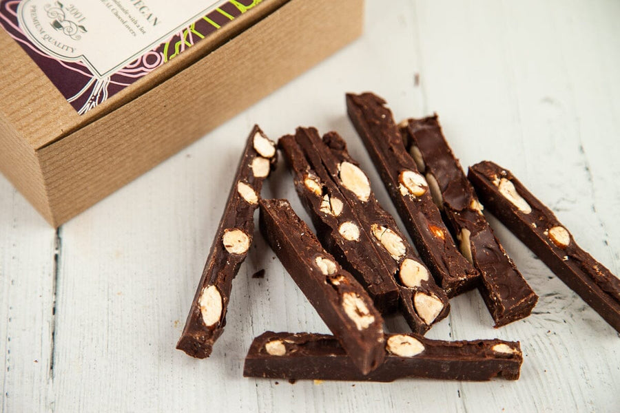 Sugar Free Bean to Bar Chocolate Almond Sticks - Romanicos Chocolate
