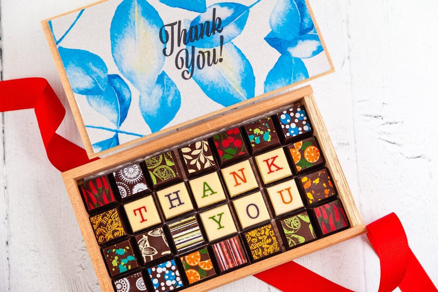 Thank You Chocolate Art Limited Edition Wooden Box ShopRomanicos 