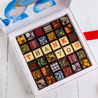Thank You Chocolate Art Scrabble Box Romanicos Chocolate 